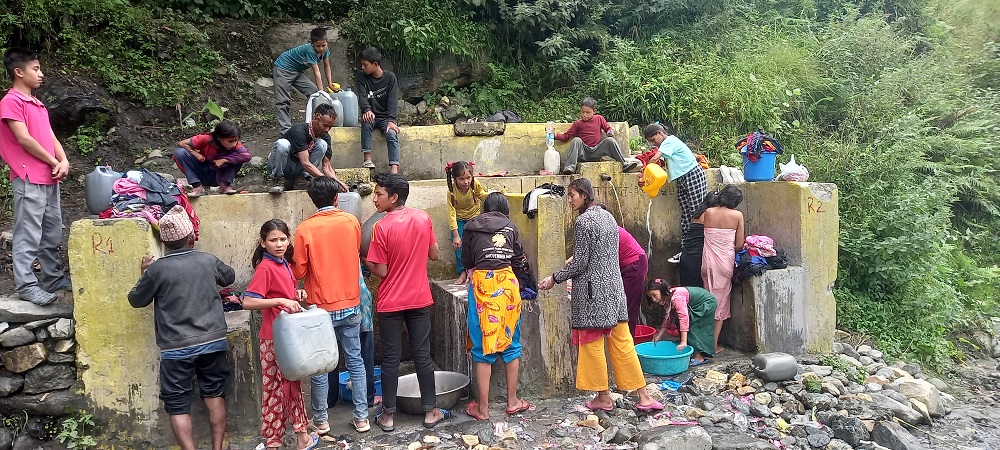 मुगुको गमगढी बजारमा नौ दिनदेखि खानेपानीको हाहाकार